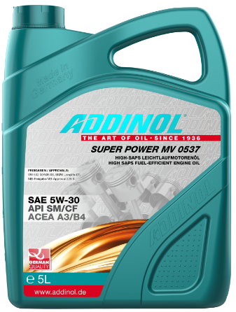 Моторна олива ADDINOL 5w30 Super Power MV 0537 5л AD72099281 фото