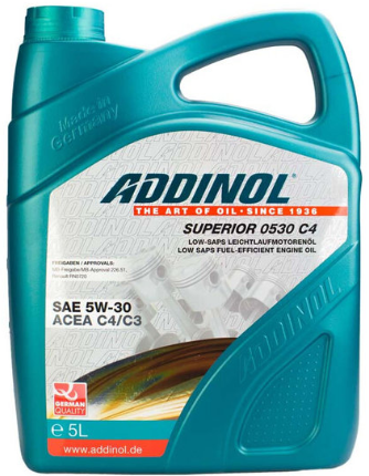 Моторна олива ADDINOL 5w30 Superior 0530 C4 5л AD72213981 фото