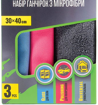 Набір ганчірок з мікрофібри Winso 150220, 30x40см  150220 фото