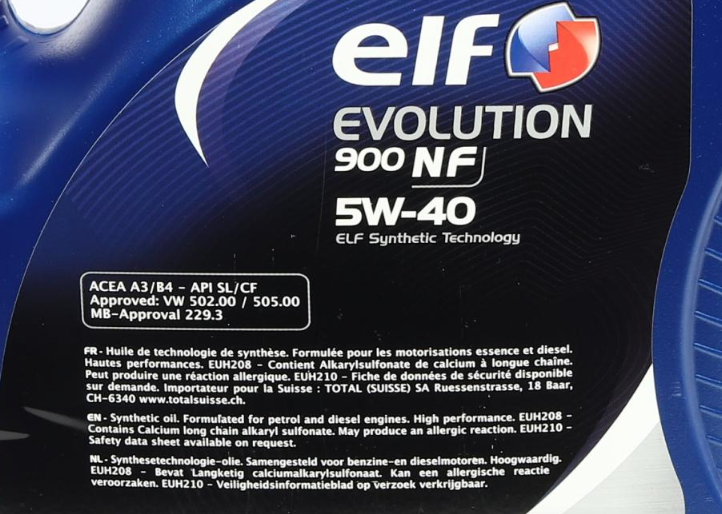 Моторна олива ELF Evolution 900 NF 5W-40 5л ELF213908 фото