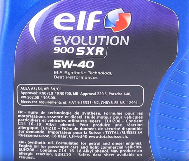 Моторна олива ELF Evolution 900 SXR 5W-40 1л ELF213897 фото