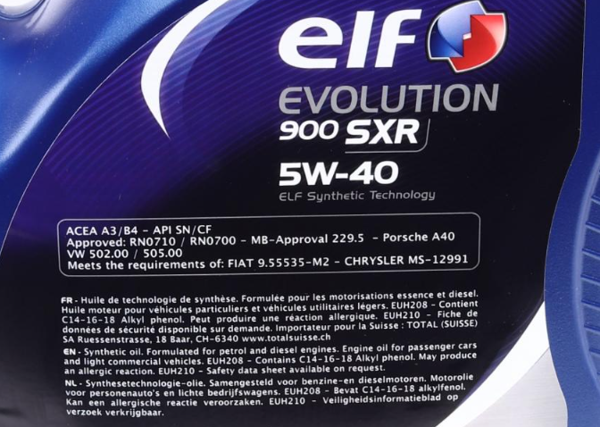 Моторна олива ELF Evolution 900 SXR 5W-40 5л ELF213913 фото