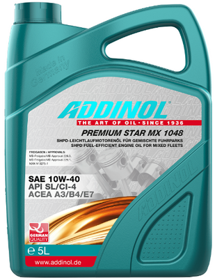 Моторное масло ADDINOL 10w40 Premium Star MX 1048 5л AD72103481 фото