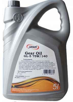 Трансмісійна олива JASOL 75w140 GEAR OIL GL-5 5л   JASOL75W140T05 фото