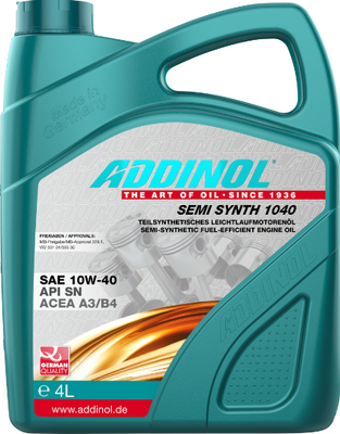 Моторное масло ADDINOL 10w40 Semi Synth 1040 4л AD72098425 фото