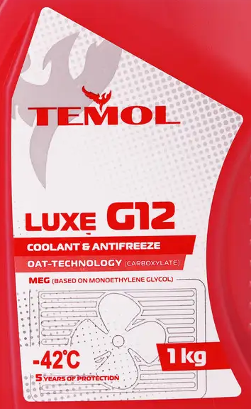 Антифриз TEMOL LUXE G12 -42C (червоний) 1кг TEMG12R01 фото