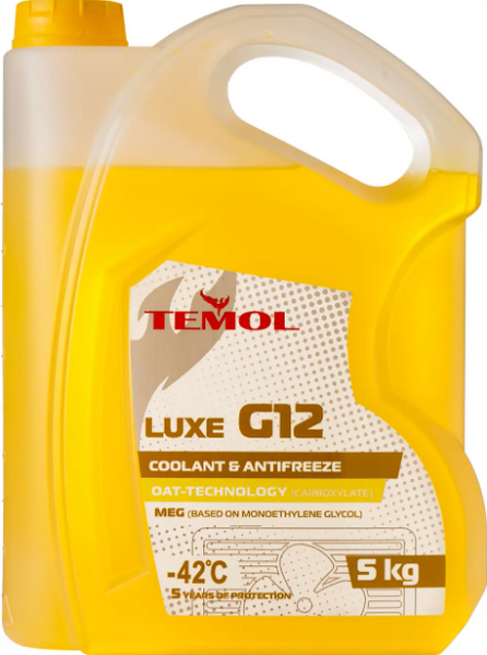 Антифриз TEMOL LUXE G12 -42C (жовтий) 5кг TEMG12Y05 фото