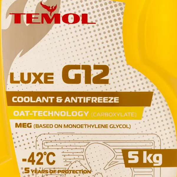 Антифриз TEMOL LUXE G12 -42C (жовтий) 5кг TEMG12Y05 фото