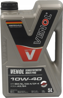 Моторна олива VENOL SEMISYNTHETIC 10W40 5л VEN1040B05 фото