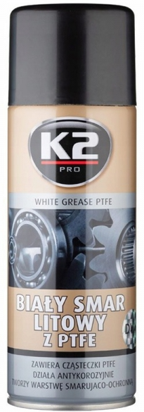 Змазка літієва (біла) K2 WHITE GREASE z PTFE (W121) 400мл  W121 фото