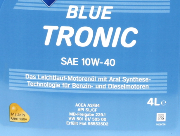 Моторна олива ARAL BlueTronic 10W-40 4л AR20484 фото