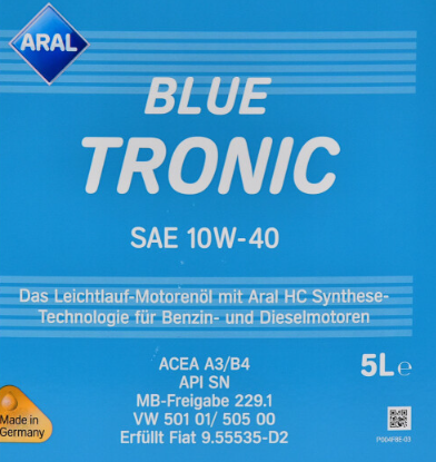 Моторна олива ARAL BlueTronic 10W-40 5л AR20485 фото