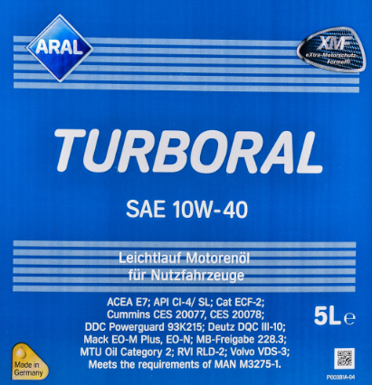 Моторна олива ARAL Turboral 10W-40 5л AR22104 фото