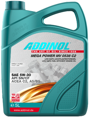 Моторна олива ADDINOL 5w30  Mega Power MV 0538 C2 5л AD72213081 фото